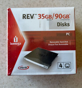 REV Disk 35GB/90GB iomega Removable Hard Disks 4 ~Pack discontinued NEW/SEALED