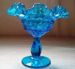 VINTAGE FENTON KOLONIALBLAU DAUMENABDRUCK GECRIMPTER RAND KOMPOTT, WUNDERSCHÖN! - Bild 1 von 9