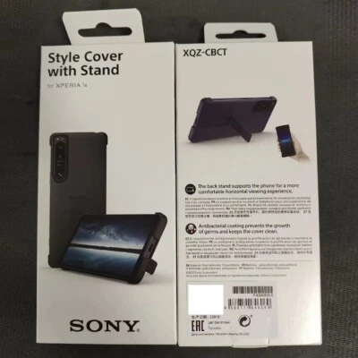 New Original Sony XQZ-CBCT Black Style Cover w/t Stand Case for Sony Xperia 1 IV - Image 1 of 4