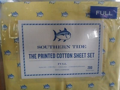 BRAND NEW SOUTHERN TIDE FULL SIZE SKIPJACK SHEET SET COLOR YELLOW - Image 1 of 4