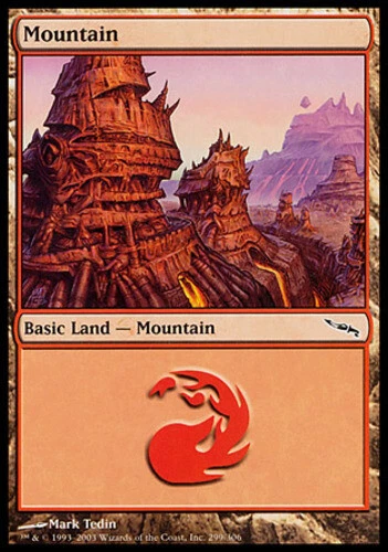 Mountain (299) - Foil ~ Heavily Played Mirrodin MTG Magic UltimateMTG Land Card - Image 1 of 1