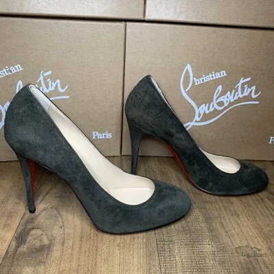 Zapatos de salón Christian Louboutin Fifi100 gamuza rojo oliva talla 37 mujer 7 100 mm Foto 1 de 4