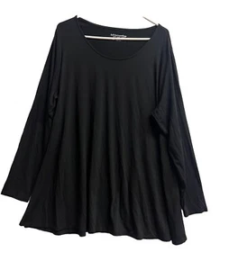 Top para mujer Soft Surroundings negro manga larga mezcla viscosa plus 2X nuevo sin etiquetas - Imagen 1 de 7
