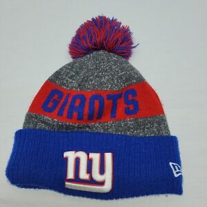 New York Giants NFL New Era Embroidered Multi-Color Youth Knitted Pom Pom Hat