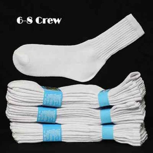 Boy Girl Kids Cotton Socks Lot Crew Ankle Low Cut 2-3 4-6 6-8 Junior White Black - Picture 1 of 23