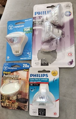 Westinghouse 04758 05200 Flood Bulbs GU5.3 Philips 50W 20W GU10 NEW! Set of 5 - Image 1 of 4