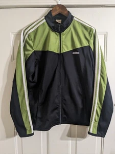Vintage RARE 80's NYC Adidas Track Jacket Green, Black & White Legendary Hip Hop - Picture 1 of 10