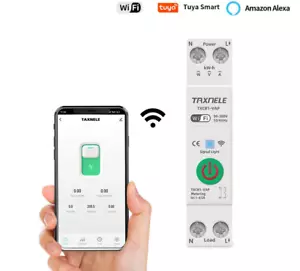 Disyuntor 63A para TUYA WiFi Smart Sobre/Bajo Voltaje Protector Medidor de Potencia - Imagen 1 de 21