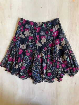 VTG Coquette Lauren Ralph Lauren Floral Cottage Core Asymmetrical Midi Skirt - image 1 of 4
