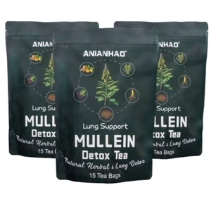 Mullein Leaf Tea Bags for Lungs Cleanse and Respiratory Support, Caffeine Free - Picture 1 of 17
