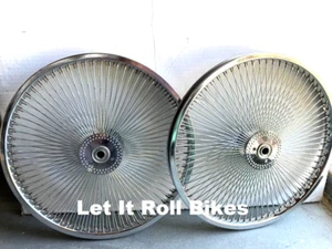 PAIR 5/8" Axle Tricycle Hollow Hub Wheel 144 Spoke for 20" Cruiser Lowrider Bike - Picture 1 of 2