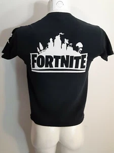 FORTNITE Video game Black Double Sided graphic Gaming t-Shirt boys L 34" chest - Picture 1 of 5
