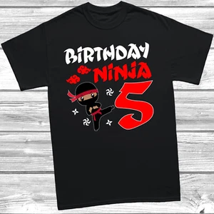 Birthday Ninja 5th Birthday T-Shirt Gift For 5 Year Old Girl Boy, Party Present, - Picture 1 of 3