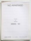Partition sheet music ORIGINAL M.C. : No Apartheid * 90's Hip Hop Rap