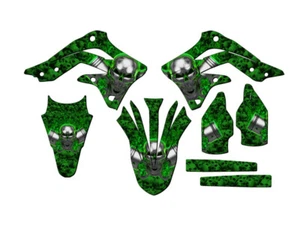 2013-2015 KX 450F FLAMING GEARHEAD Green Senge Graphics Kit Compatible with K... - Picture 1 of 4
