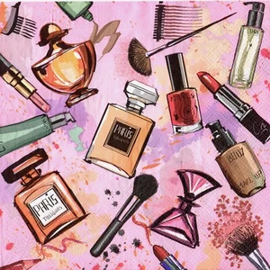 Serviettes en papier parfum maquillage beauté. Napkins perfume fragrance make up - Imagen 1 de 1