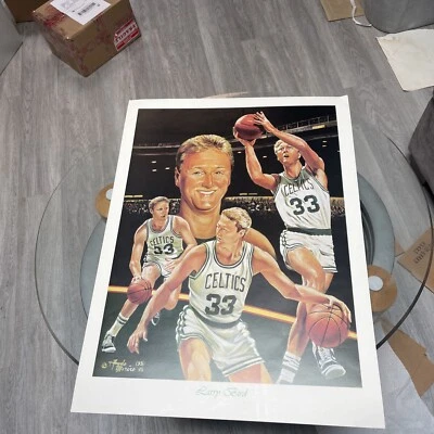 1993 Larry Bird Boston Celtics Print-Art Lithograph ANGELO MARINO Foto 1 de 4