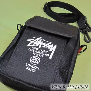 STUSSY Mini Shoulder Bag Crossbody Pochette Pouch Black smart September 2014 - Picture 1 of 10