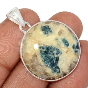 Natural Indigo Light Tourmaline Smoky Quartz 925 Silver Pendant Jewelry CP60651 - Picture 1 of 1
