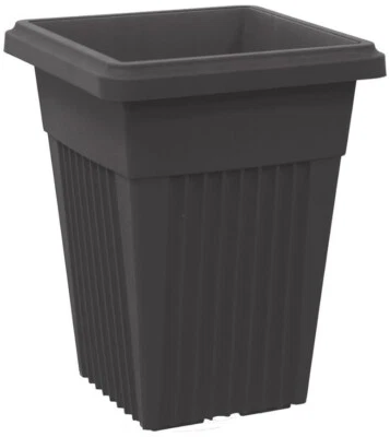 55cm Tall Black Large Plant Pot Indoor Outdoor Garden Square Plastic Planter