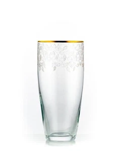 Vase Gold Gravur 250 mm Kristallvase Bohemia Crystalex - Bild 1 von 1