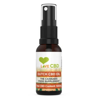 CBD Oil 500mg Dutch Spray Broad Spectrum Love CBD 20ml Vegan Olive Supplement