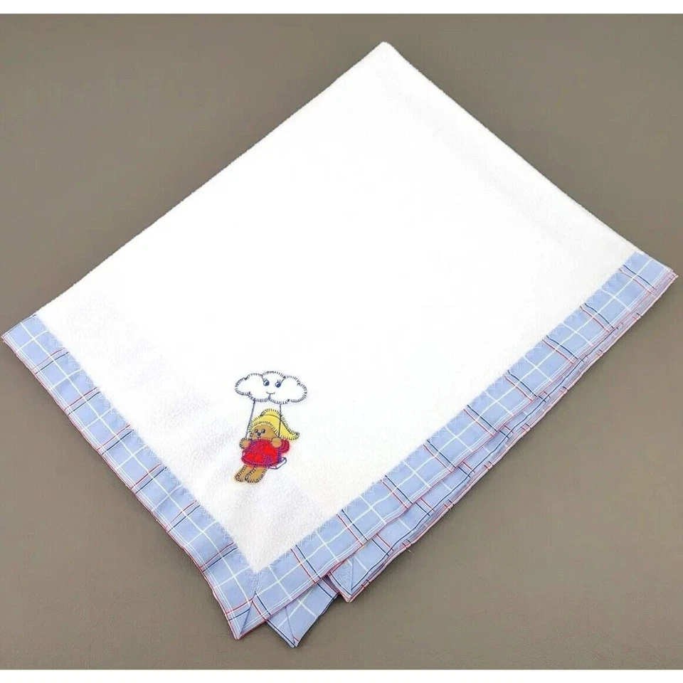 Manta bebé Paddington Bear 1980 blanca Quiltex Eden Union hecha en EE. UU. DE COLECCIÓN Foto 1 de 4