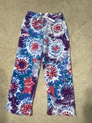 LOUNGE брюки - галстук краситель - синий/фиолетовый/розовый - флис - маленький 6/6 X девочек - Изображение 1 из 4