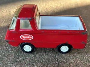 Used Tin Tonka Mini Pickup Truck Utility Delivery Open Bed Red 1960 1970's - Picture 1 of 14