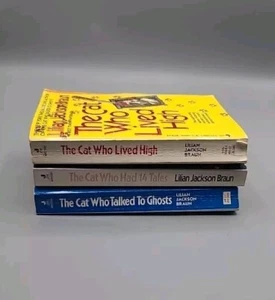 The Cat Who Lilian Jackson Braun Cat Themed Cozy Mystery Book Lot Of 3 Paperback - Picture 1 of 11