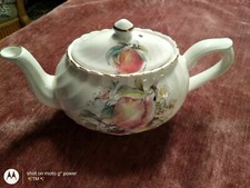 VTG Arthur Wood & Son Teapot Staffordshire England #6361 Fruit Cherries
