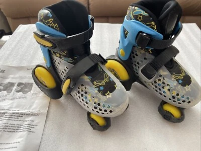 Roller Derby Fun Roll Adjustable Size Skates Youth Sz (11-2) Action Comic Design - Image 1 of 4