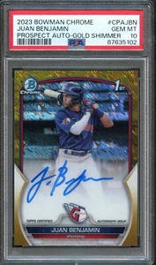 BB - 2023 - Bowman Chrome - Gold Shimmer - Juan Benjamin - #CPAJBN -  PSA 10 - Picture 1 of 2