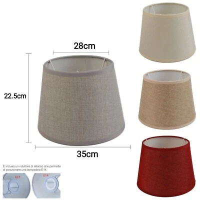 Paralume Tessuto Paralumi Lampadario Misure Ø35 * Ø28* H22,5cm Varie Colori - Immagine 1 di 3