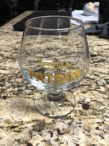 Tequila Patron Gold Logo Crystal Footed Snifter - Picture 1 of 3