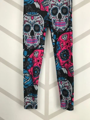 Calaveras de Azúcar Rosa Azul Negro Talla Única Banda de Yoga OS Día de los Muertos Halloween Foto 1 de 3