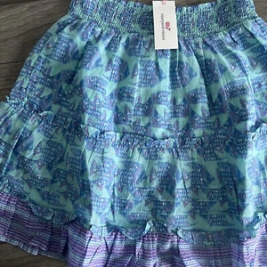 Gonna a fumè Vineyard Vines Tang Fish blu cristallo taglia media nuova con etichetta - Foto 1 di 7