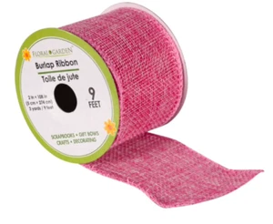 Cinta con cable de yute arpillera rosa 9 pies/3 yardas 2 pulgadas de ancho - Imagen 1 de 1