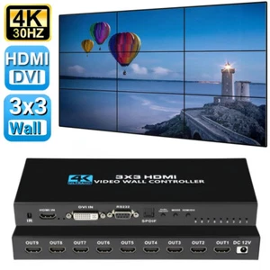 4K 3x3 HDMI DVI Video Wand Controller Prozessor 1x2 1x3 1x4 Multi Screen Spleißer - Bild 1 von 23