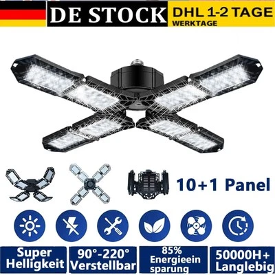 360° LED Garagenlicht Verformbar Garagenlampe Werkstatt Deckenleuchte E27 200W - Bild 1 von 4