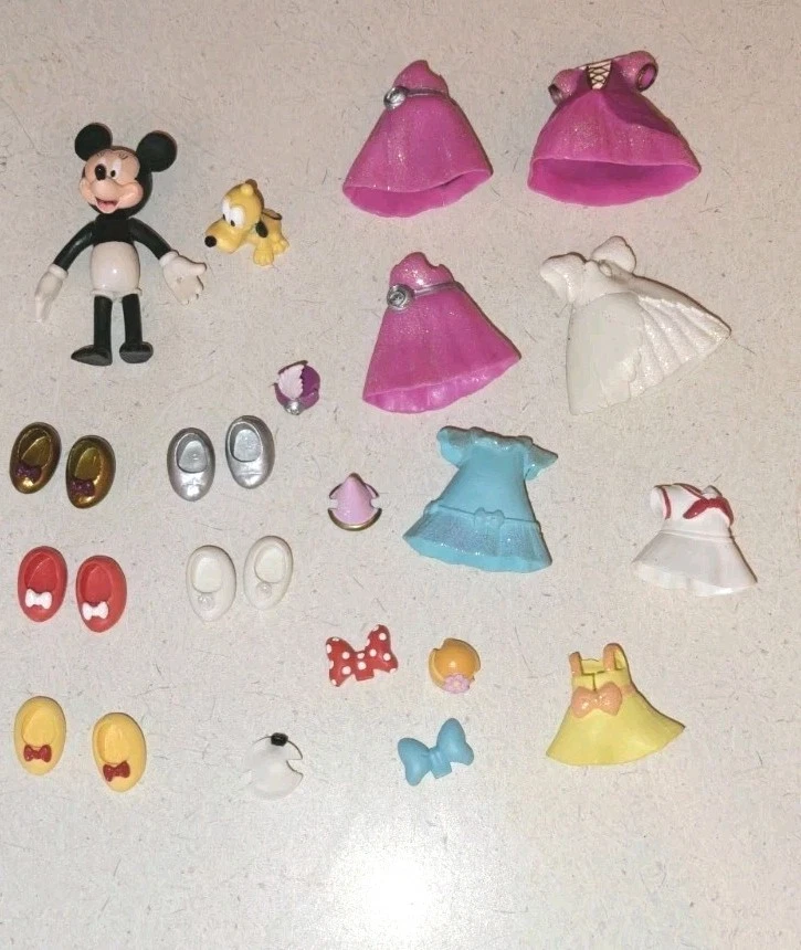 Disney Mattel Minnie Mouse Vestir Muñecas Zapatos Goma Vestidos Arcos Pequeño Lote Foto 1 de 1