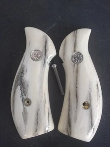 Giraffe Bone Grips Smith & Wesson K L Frame Round Butt PREMIUM ORION OUTPOST S&W - Picture 1 of 7