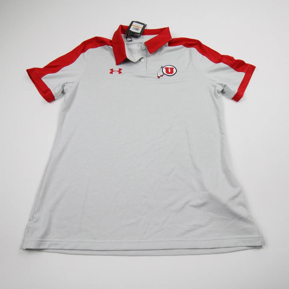 Utah Utes Under Armour Polo Women's Gray/Red New - Image 1 of 1