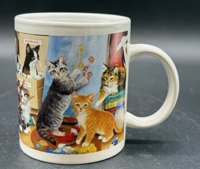 Linda Picken Design Cats At Play Coffee Mug Cup Houston Harvest - Image 1 of 4