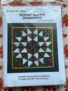 Little Bits - Diamond Log Cabin Wall Quilt Pattern NEW UNCUT - Picture 1 of 4