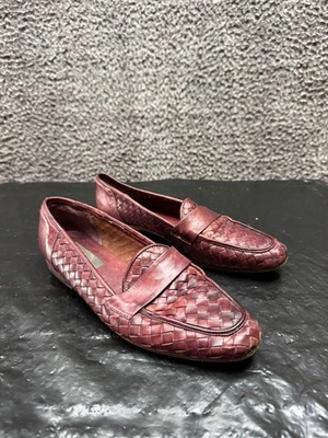 Mocasines sin cordones vintage de cuero tejido Sesto Meucci marrón para mujer talla 7,5 N Reino Unido Foto 1 de 4