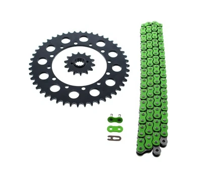 Kawasaki 650 KLX650R 650R 1993-1996 cadena verde y piñón negro 14/48 110L Foto 1 de 4