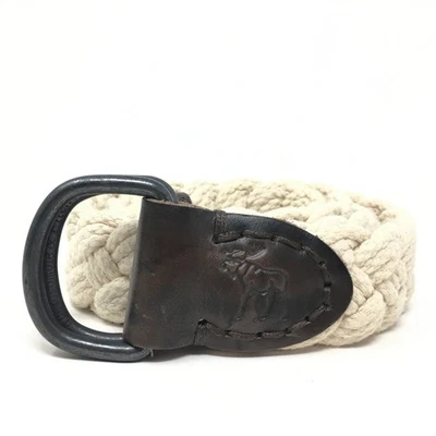 Abercrombie & Fitch Moose Logo Belt Mens Size 36 Beige Brown Thick Woven Casual - Image 1 of 4