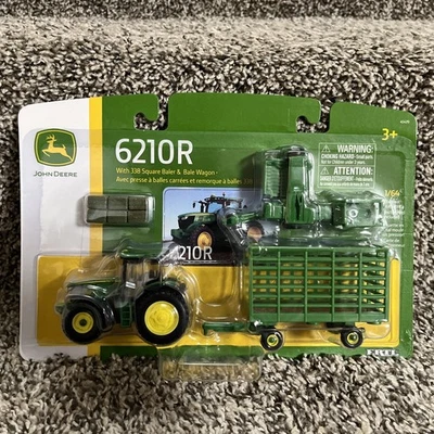 ERTL 1:64 John Deere 6210R con empacadora cuadrada 338 y vagón de pacas ¡NUEVO!! Foto 1 de 3