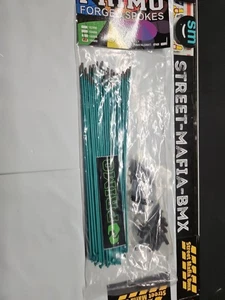 PRIMO FORGED TEAL BMX BIKE SPOKES & NIPS 194mm 14G 50ct Fit 4X 36h wheels S&M GT - Picture 1 of 4